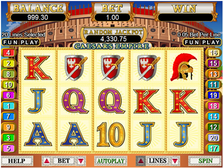 Caesars Empire five reel 20 payline slot